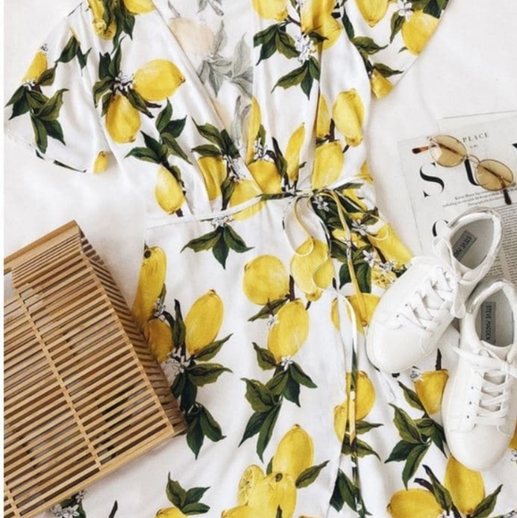 DRESS FORUM A La Tart Lemon print wrap dress, XS - Picture 2 of 5